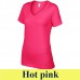 Anvil 392 női pehelysúlyú 110 g-os V nyakú női póló AN392 hot pink